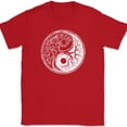 thumbnail image 1 of Tree of Life Yin Yang T-Shirt Trippy Graphic Design Taoism Gift Funny Tee - Red, M, 1 of 1
