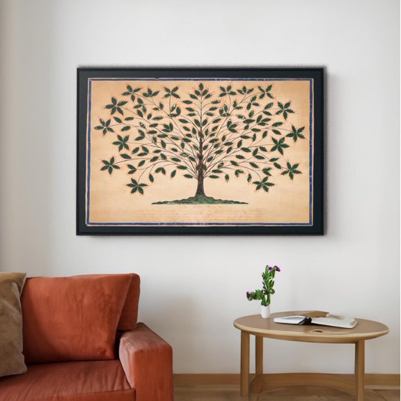 Tree of Light Wall Art Reproduction Blazing Tree Poster Folk Print, Unframed Paper Poster 8x10in