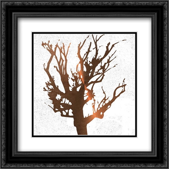 Tree of Wisdom 3 2x Matted 20x20 Black Ornate Framed Art Print by Lewis, Sheldon