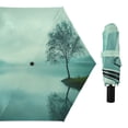 thumbnail image 1 of Tree on Lakeside Compact Sun Umbrella Windproof Travel Umbrellas for Rain Strong Portable UV Protection, 1 of 8