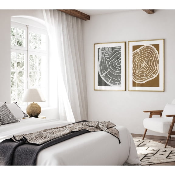 Tree ring art 2 Piece set Tree Rings Print Nature Wall Art Tree Stump Print Abstract Print Earthy Tones Tree Poster Print, Set 2, Poster Only