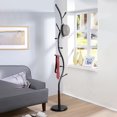 thumbnail image 1 of Tree-shaped coat rack stand,Metal coat tree with 8 Hooks, Standing Coat Rack for Entryway, Hall Tree for Jacket/Hat/Clothes/Bag, 1 of 5