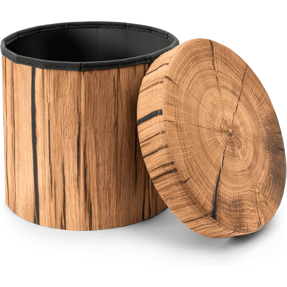 Tree stump stool, toy storage footstool, 15-inch simulated tree stump log stool, artificial tree trunk, perfect children's toy box footstool, rustic log cabin decorative bench, base, side table