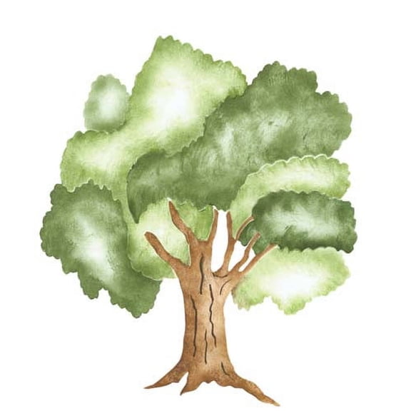 Tree with Clustered Leaves Wall Stencil 3294 by Designer Stencils