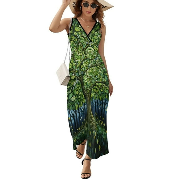 Tree with Life Art Sleeveless Dress Women's Summer Suit Dresses for Women 2025 Luxury Party Dress