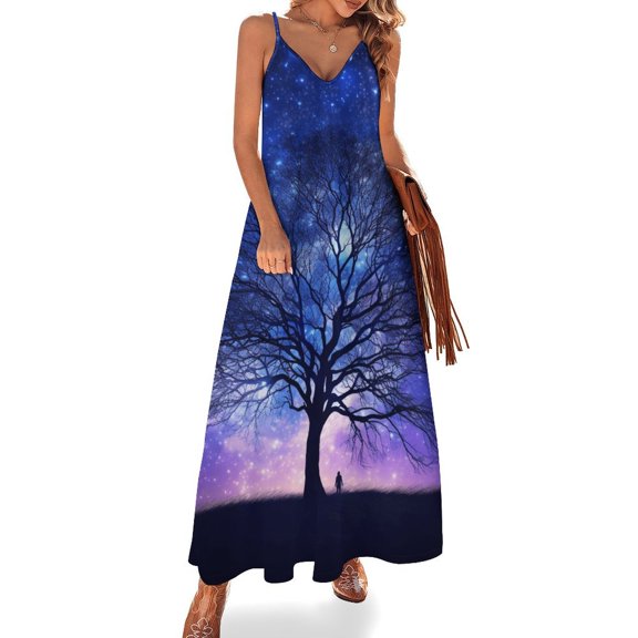 Tree with Life Design Sleeveless Dress Woman Fashion Long Dresses Women's Summer Suit Dress 2025