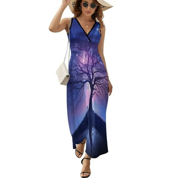 Tree with Life Sleeveless Dress Woman Fashion Long Dresses Women's Summer Suit Dress 2025