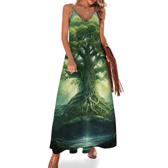 Tree with Life Sleeveless Dress Women's Luxury Party Dress Birthday Dresses for Women