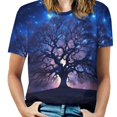 thumbnail image 1 of Tree with Life Women's T-Shirt Short Sleeve T Shirts Tops Tee Ladies Loose T, 1 of 6