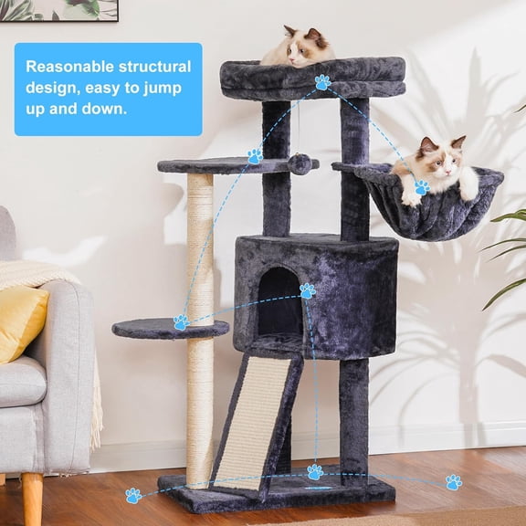 Tree with Scratching Board, Multi-Platform Tower for Small Cats