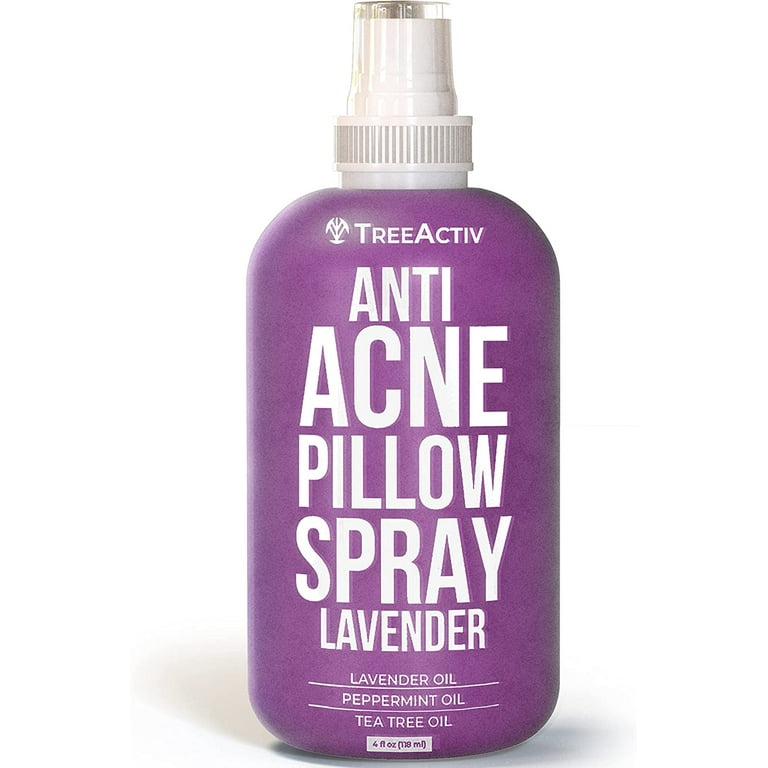 TreeActiv Anti-Acne Pillow Spray Lavender, 4oz, Refreshing Fabric Mist,  1000 Sprays 