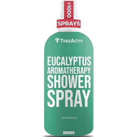 TreeActiv Eucalyptus Anxiety and Stress Relief Spray, Shower Relaxation, Aromatherapy & Relaxation Oils, 4 fl oz, 1000 Uses
