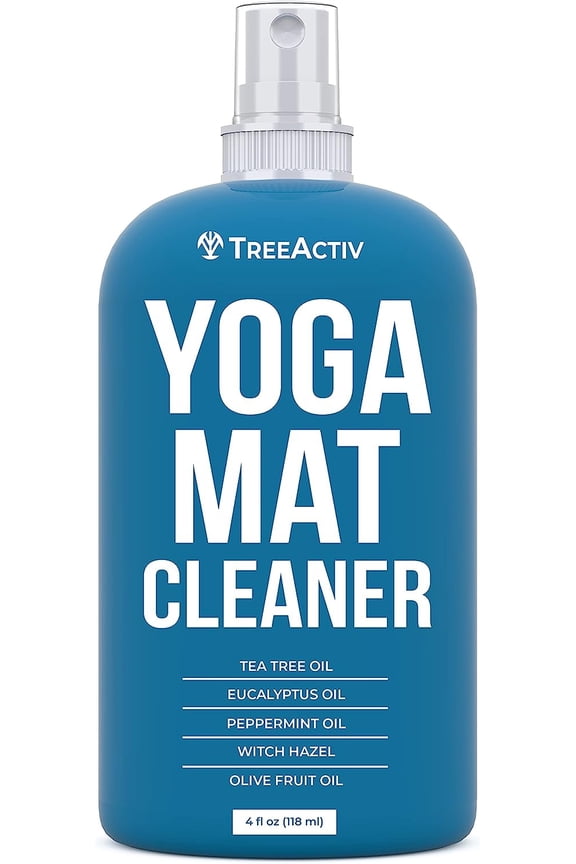 Non-Slip Yoga Mat Spray Cleaner with Tea Tree Oil for Mats & Gym Equipment 4 fl oz 1-Pack