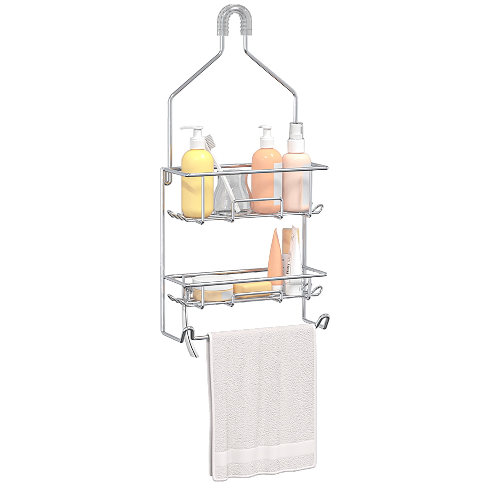 TreeLen Shower Caddy Hanging over Shower Head Metal 2 Tier Bathroom Organizer-Chrome - Walmart.com