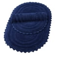 thumbnail image 1 of TreeWool, Cotton Bath Rugs with Crochet Border, Reversible Oval (17" x 24", Navy Blue, 2-Pack), 1 of 7