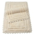 thumbnail image 1 of TreeWool, Cotton Bath Rugs with Crochet Border, Reversible Rectangle (17" x 24", Beige, 2-Pack), 1 of 7