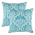 thumbnail image 1 of TreeWool (Pack of 2) Damask Accent Decorative Cotton Throw Pillow Covers (16 x 16 Inches, Turquoise), 1 of 6