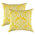 thumbnail image 1 of TreeWool (Pack of 2) Damask Accent Decorative Cotton Throw Pillow Covers (16 x 16 Inches, Yellow), 1 of 6