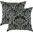 thumbnail image 1 of TreeWool (Pack of 2) Damask Accent Decorative Cotton Throw Pillow Covers (18 x 18 Inches, Black & Gray), 1 of 6