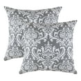 thumbnail image 1 of TreeWool (Pack of 2) Damask Accent Decorative Cotton Throw Pillow Covers (20 x 20 Inches, Graphite), 1 of 6