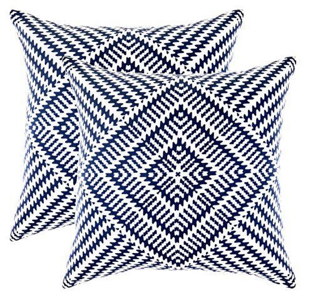 TreeWool (Pack of 2) Kaleidoscope Accent Decorative Square Cotton Throw Pillow Covers (22" x 22