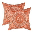 thumbnail image 1 of TreeWool (Pack of 2) Mandala Accent Cotton Decorative Square Throw Pillow Covers (20" x 20", Orange), 1 of 6
