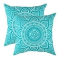thumbnail image 1 of TreeWool (Pack of 2) Mandala Accent Cotton Decorative Square Throw Pillow Covers (20" x 20", Turquoise), 1 of 6