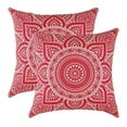 thumbnail image 1 of TreeWool (Pack of 2) Mandala Accent Cotton Decorative Square Throw Pillow Covers (24" x 24", Red), 1 of 6