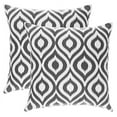 thumbnail image 1 of TreeWool (Pack of 2) Ogee Ikat Accent Decorative Cotton Throw Pillow Covers (16 x 16 Inches, Graphite Gray), 1 of 6