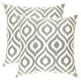 thumbnail image 1 of TreeWool (Pack of 2) Ogee Ikat Accent Decorative Cotton Throw Pillow Covers (16 x 16 Inches, Sleet Gray), 1 of 6
