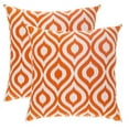thumbnail image 1 of TreeWool (Pack of 2) Ogee Ikat Accent Decorative Cotton Throw Pillow Covers (18 x 18 Inches, Orange), 1 of 6