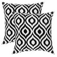 thumbnail image 1 of TreeWool (Pack of 2) Ogee Ikat Accent Decorative Cotton Throw Pillow Covers (22 x 22 Inches, Black), 1 of 6