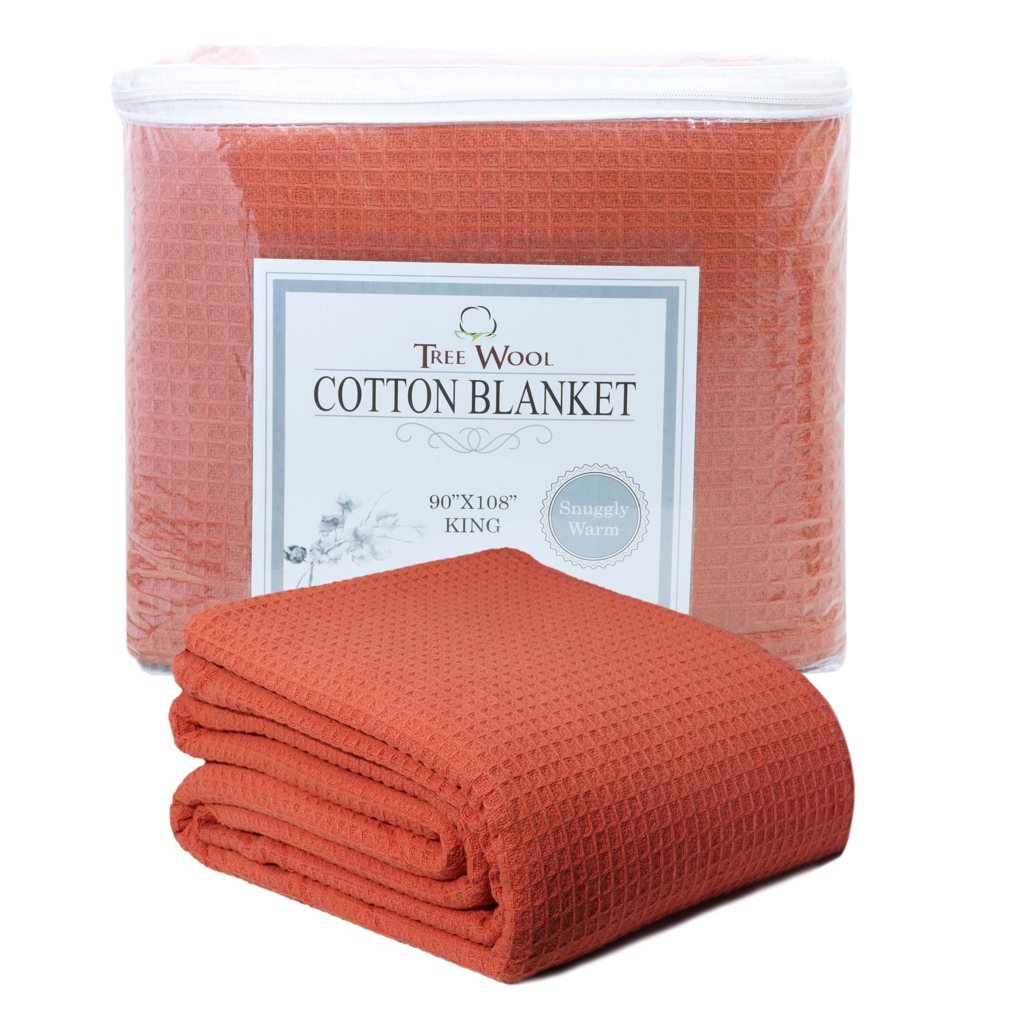 TreeWool, Waffle Weave 100% Cotton Breathable Blanket 420 GSM