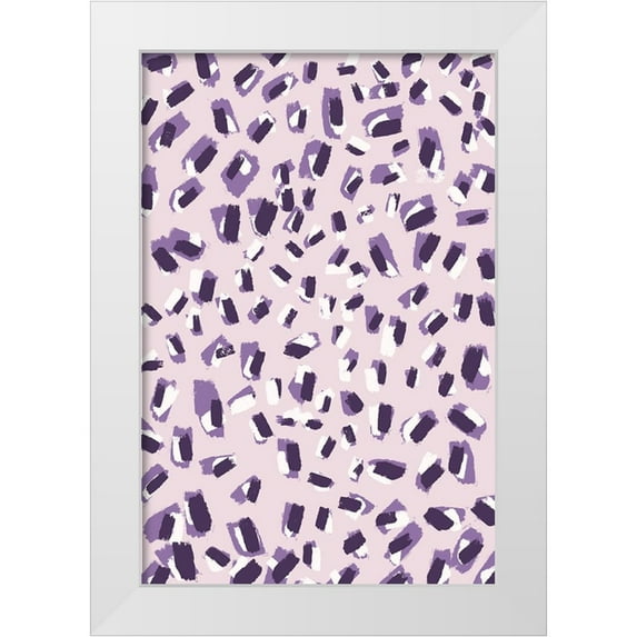Treechild 11x14 White Modern Wood Framed Museum Art Print Titled - Little Purple Strokes