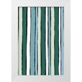 thumbnail image 1 of Treechild 11x14 White Modern Wood Framed Museum Art Print Titled - Smaragd Green Stripes, 1 of 4
