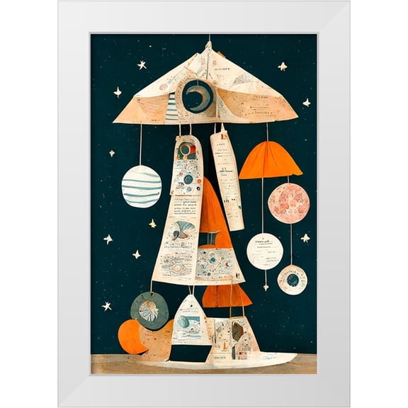 Treechild 11x14 White Modern Wood Framed Museum Art Print Titled - Ufo Mobile