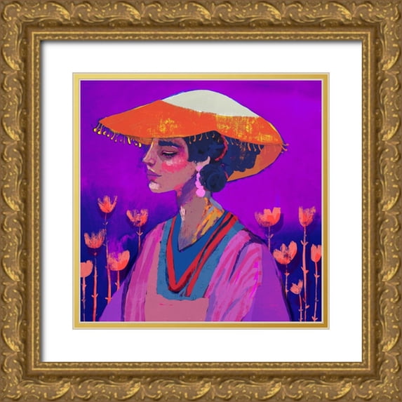 Treechild 12x12 Gold Ornate Wood Framed with Double Matting Museum Art Print Titled - In The Garden Of Mortella