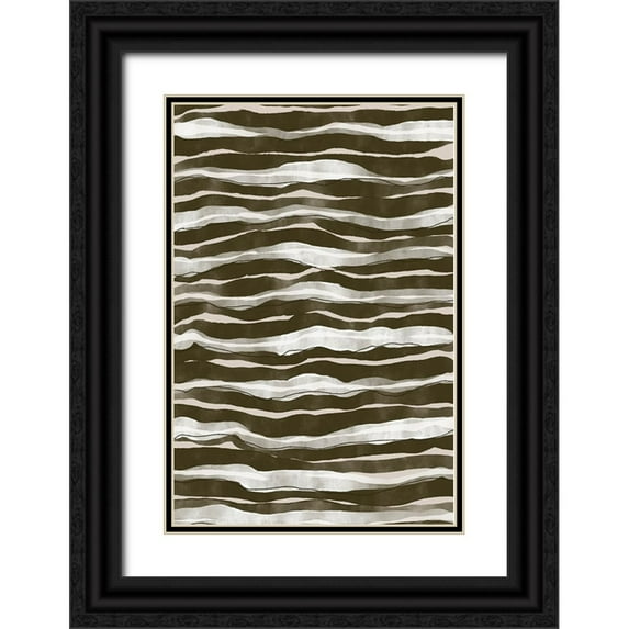 Treechild 13x18 Black Ornate Wood Framed with Double Matting Museum Art Print Titled - Geen Watercolor Waves