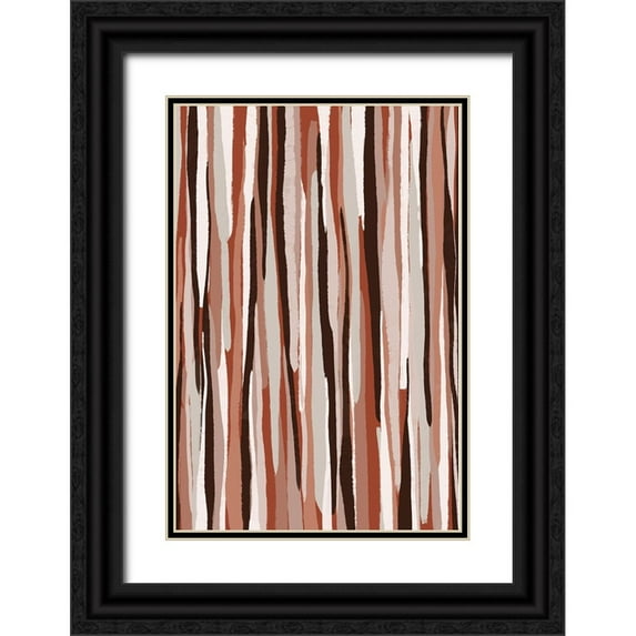 Treechild 13x18 Black Ornate Wood Framed with Double Matting Museum Art Print Titled - Pastel Thin Stripes