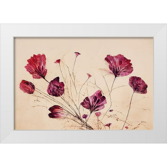 Treechild 14x11 White Modern Wood Framed Museum Art Print Titled - Purple Flowers