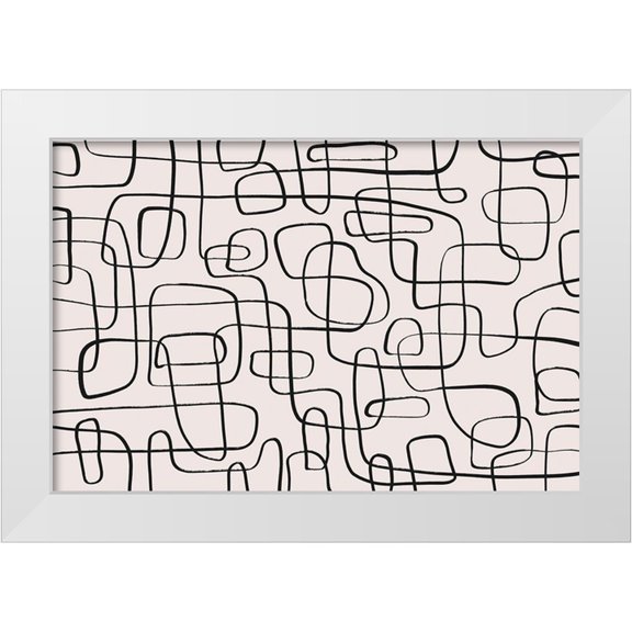 Treechild 14x11 White Modern Wood Framed Museum Art Print Titled - Thin Lines Pattern