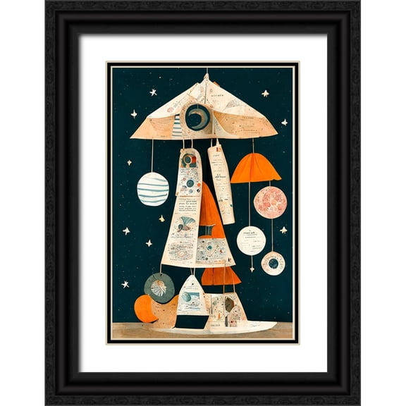 Treechild 17x24 Black Ornate Wood Framed with Double Matting Museum Art Print Titled - Ufo Mobile