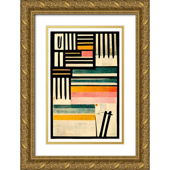 Treechild 17x24 Gold Ornate Wood Framed with Double Matting Museum Art Print Titled - Crossed Lines