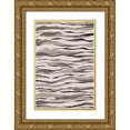 thumbnail image 1 of Treechild 17x24 Gold Ornate Wood Framed with Double Matting Museum Art Print Titled - Grey And Beige Waves, 1 of 4