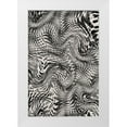 thumbnail image 1 of Treechild 17x24 White Modern Wood Framed Museum Art Print Titled - Black And White Net Pattern, 1 of 4