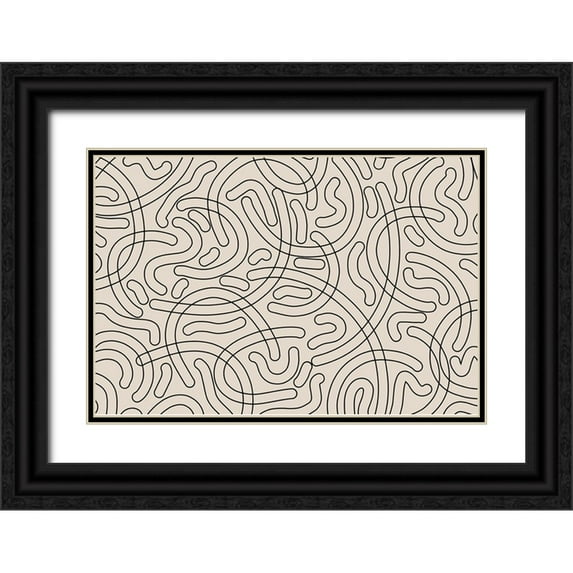 Treechild 18x13 Black Ornate Wood Framed with Double Matting Museum Art Print Titled - Simple Tube Line Pattern