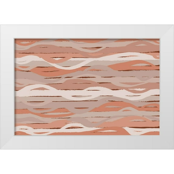 Treechild 18x13 White Modern Wood Framed Museum Art Print Titled - Pastel Wavey Stripes Pattern