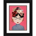 thumbnail image 1 of Treechild 18x24 Black Ornate Wood Framed with Double Matting Museum Art Print Titled - Frida (Pink Version), 1 of 4