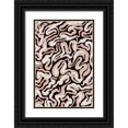 thumbnail image 1 of Treechild 23x32 Black Ornate Wood Framed with Double Matting Museum Art Print Titled - White Beige Pattern, 1 of 4