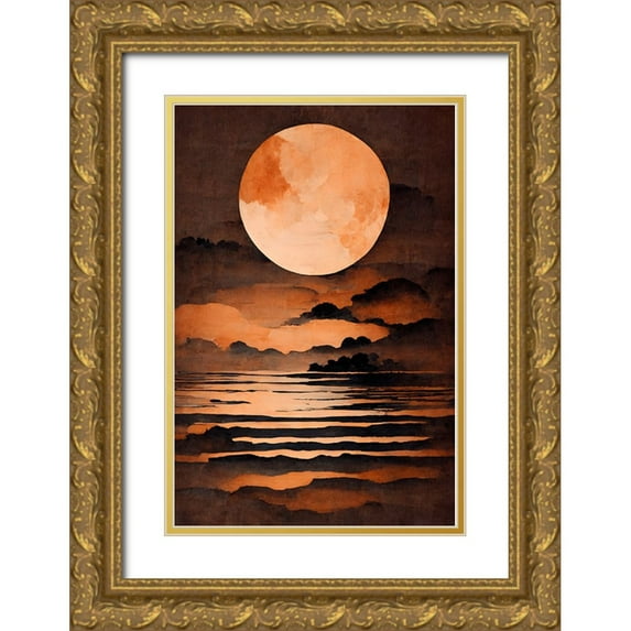 Treechild 23x32 Gold Ornate Wood Framed with Double Matting Museum Art Print Titled - Full Moon